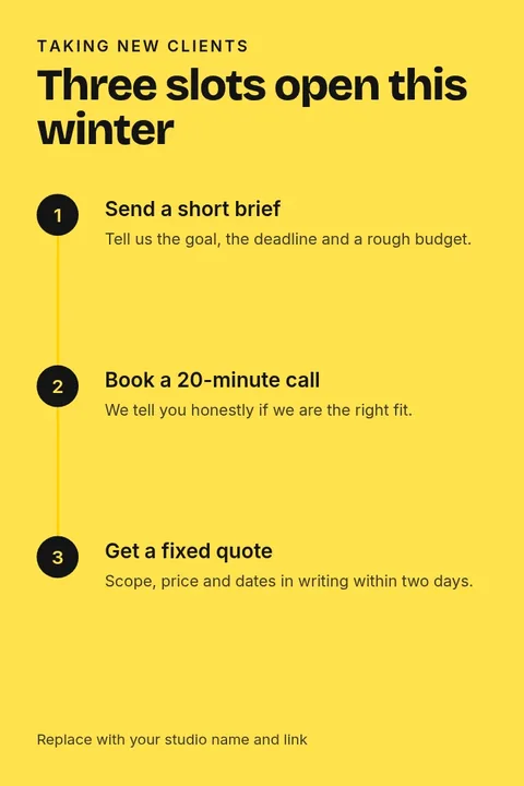 Studio Open Slots Pin – Pinterest pin template