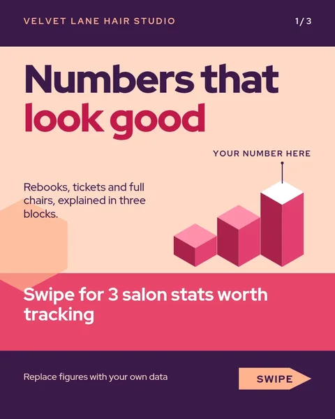 Rose Block Results Bands – Instagram carousel template, 3 pages