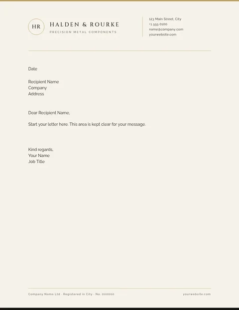 Brass Hairline Split Letterhead – Letterhead template