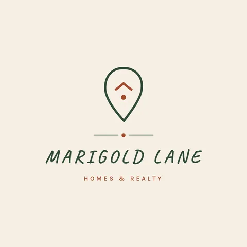 Marigold Pin Roof Script Logo – Logo template