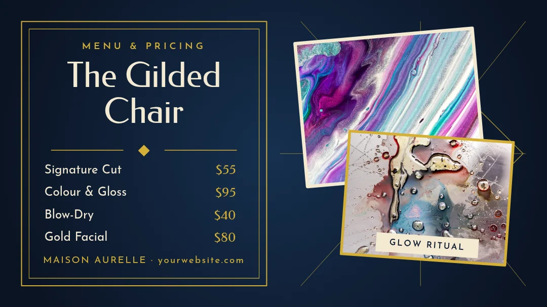 Gilded Chair Stacked Prints Menu – X post template
