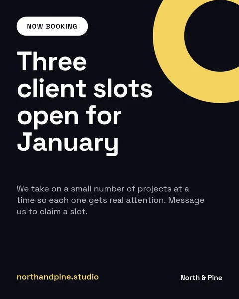 Now Booking Studio Announcement – Instagram post template