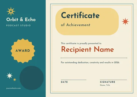 Atomic Orbit Side Panel Certificate – Certificate template