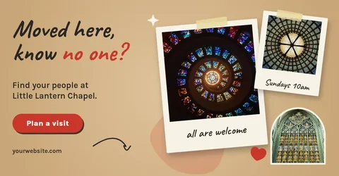 Lantern Light Polaroid Welcome – LinkedIn post template