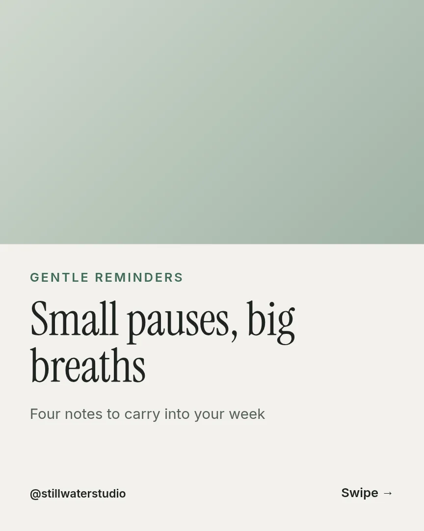 Gentle Reminders Quote Series – Instagram carousel template, page 1