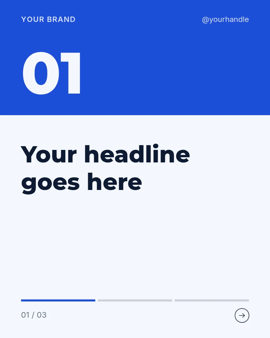 Cobalt Split – Instagram carousel template, page 1