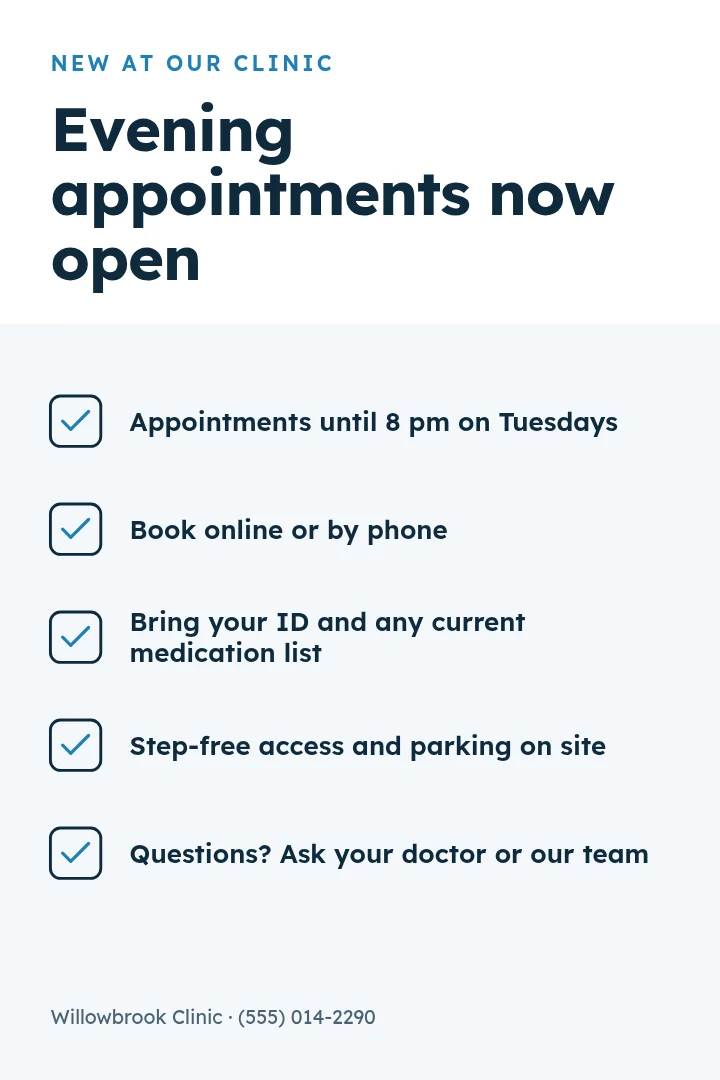 New Clinic Service Notice – Pinterest pin template