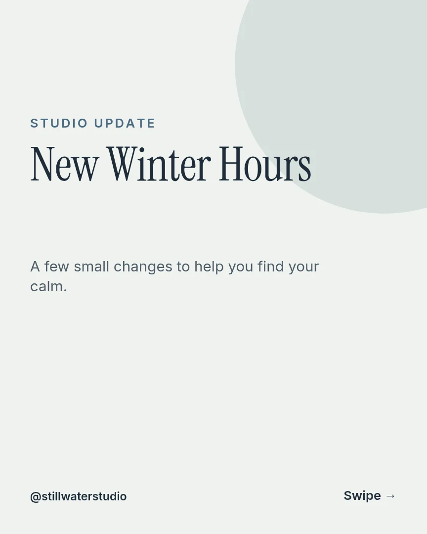 New Studio Hours Carousel – Instagram carousel template, page 1