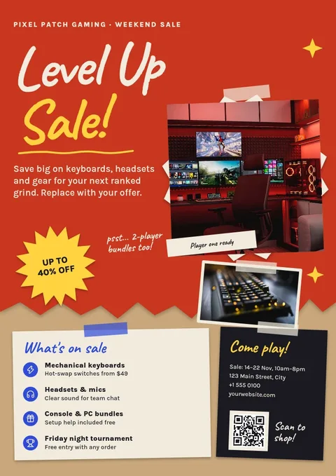 Player One Cut-Out Sale – Flyer template