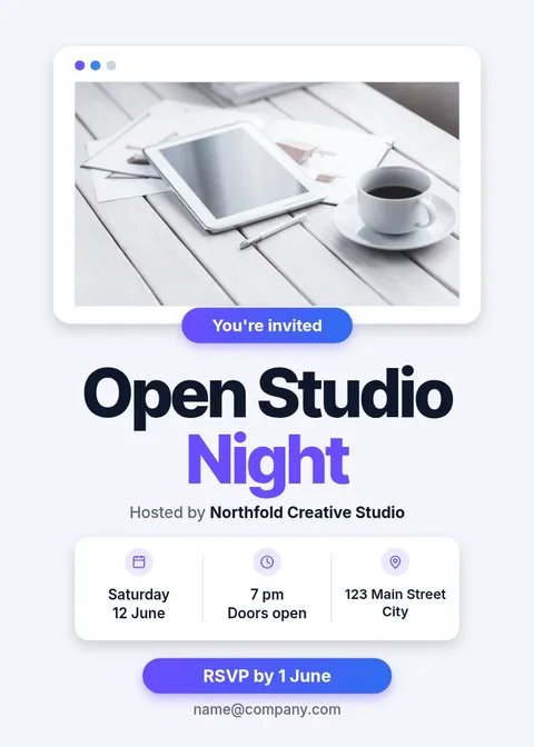 Open Studio Night Invitation – Invitation template