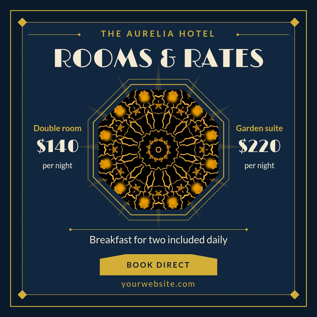 Gilded Kaleidoscope Rate Panel – Instagram post template