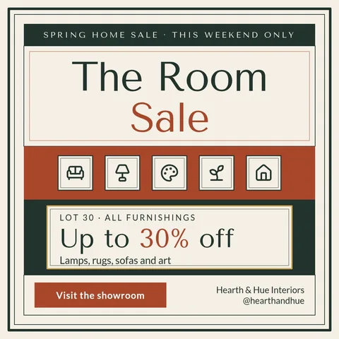 Stacked Gallery Room Sale – Instagram post template