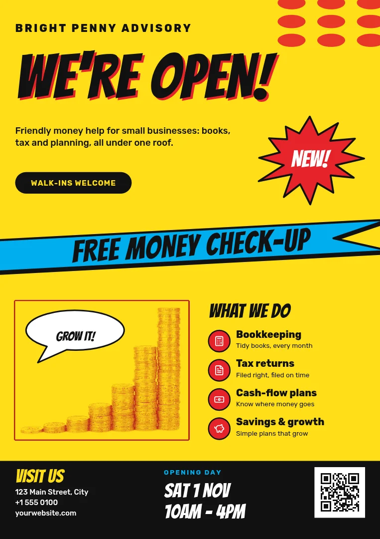 Pop Ribbon Grand Opening Flyer – Flyer template