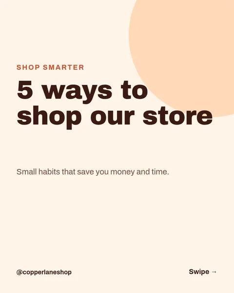 Smart Shopper Tips Carousel – Instagram carousel template, 7 pages
