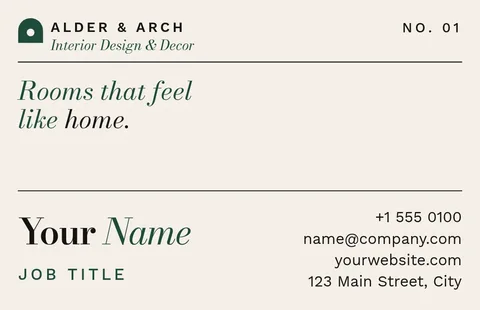 Masthead Arch Business Card – Business card template, 2 pages