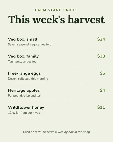 Farm Stand Price Board – Instagram post template