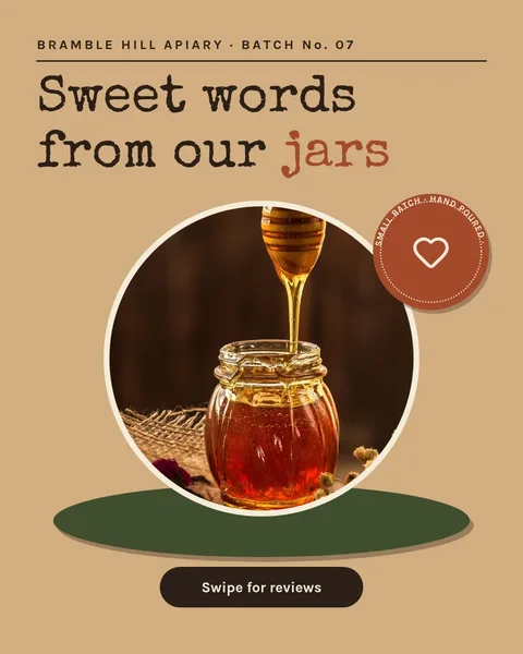 Honey Stage Label Reviews – Instagram carousel template, 4 pages