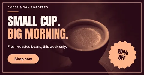Oxblood Peach Cup Poster – Facebook post template