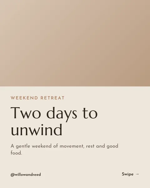 Weekend Retreat Journey – Instagram carousel template, 6 pages