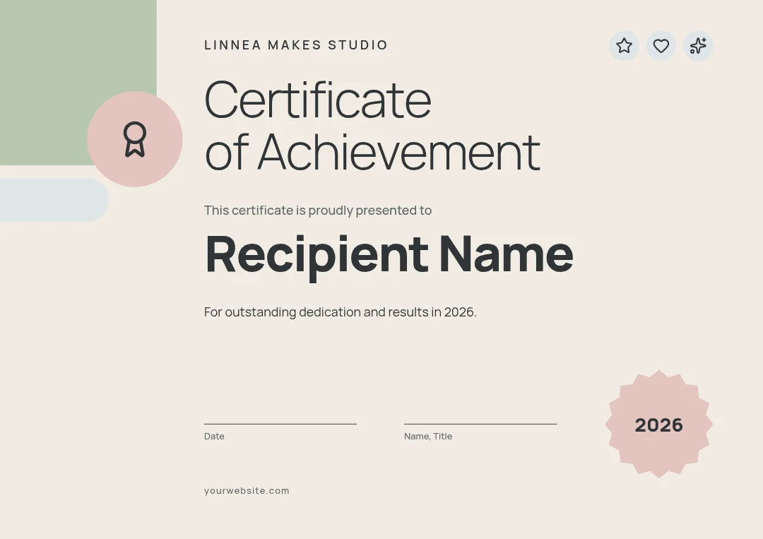 Nordic Cluster Achievement Certificate – Certificate template