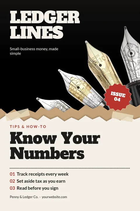 Nib Ledger Torn Cover – Pinterest pin template