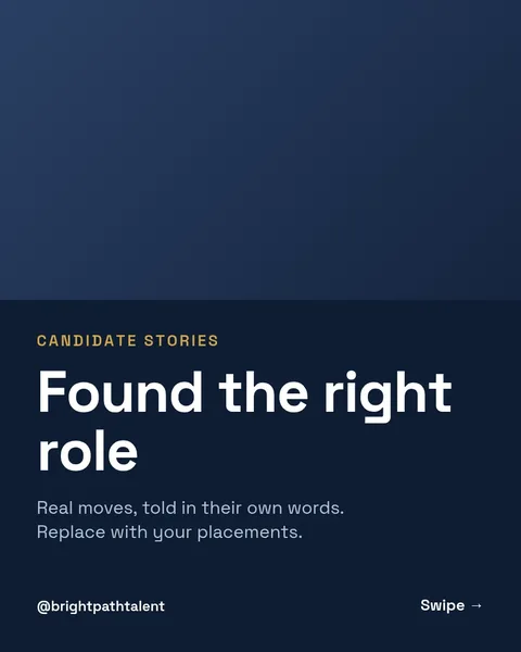 Placed Candidate Stories – Instagram carousel template, 6 pages