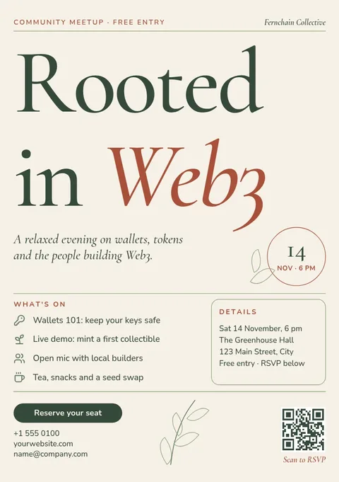 Rooted Web3 Garden Flyer – Flyer template