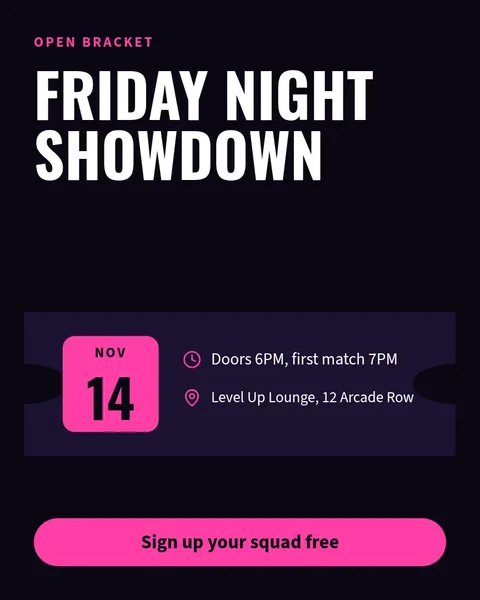 Bracket Night LAN Poster – Instagram post template