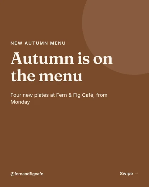 Autumn Menu Reveal – Instagram carousel template, 6 pages