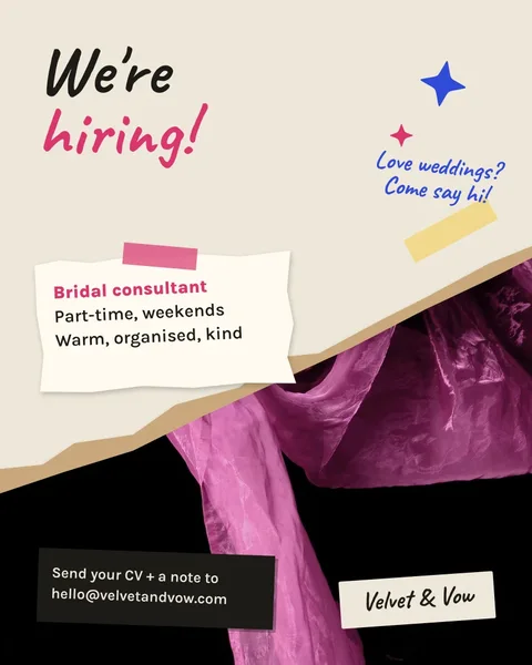 Organza Diagonal Hiring Collage – Instagram post template