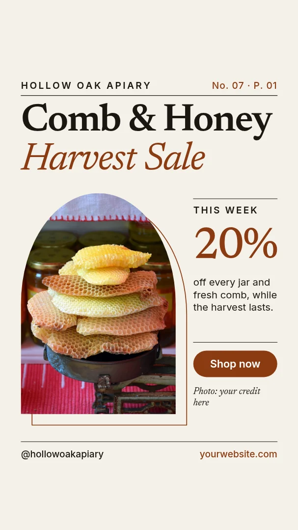 Honey Arch Harvest Gazette – Instagram story template