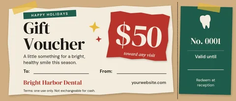 Cranberry Scrap Dental Voucher – Gift voucher template