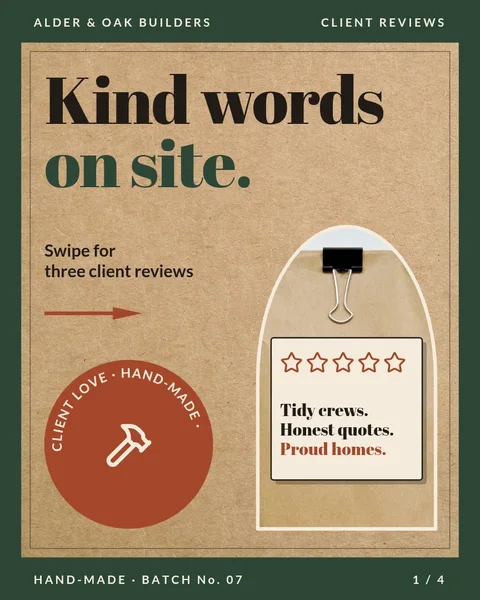 Kraft Plaque Review Carousel – Instagram carousel template, 4 pages