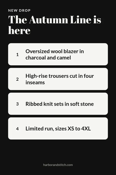 New Season Drop List – Pinterest pin template