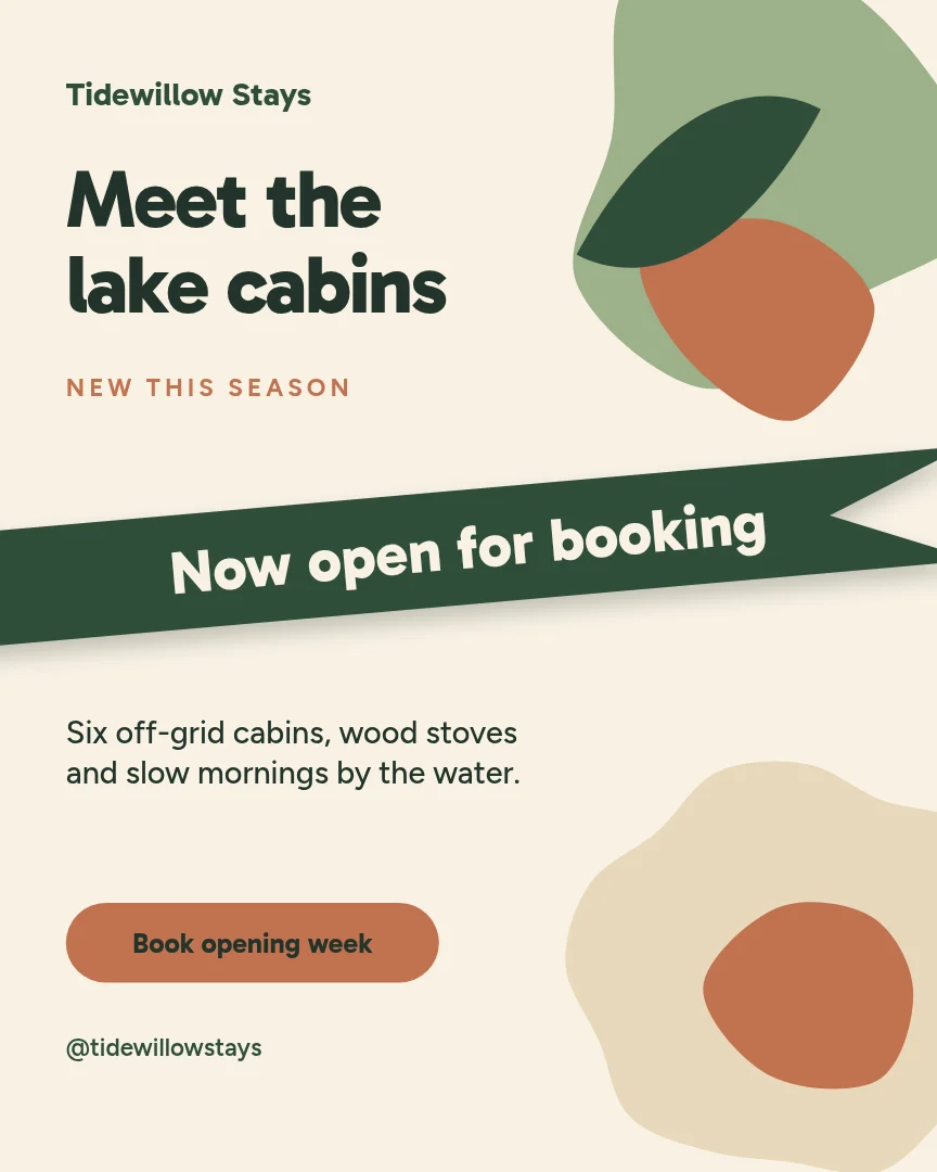 Lakeside Ribbon Blob Launch – Instagram carousel template, page 1