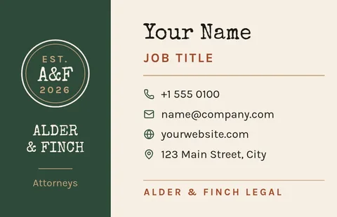 Kraft Seal Law Card – Business card template, 2 pages