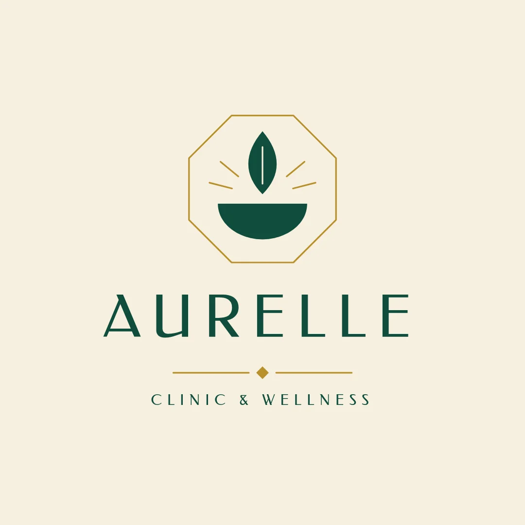 Aurelle Deco Leaf Monogram – Logo template