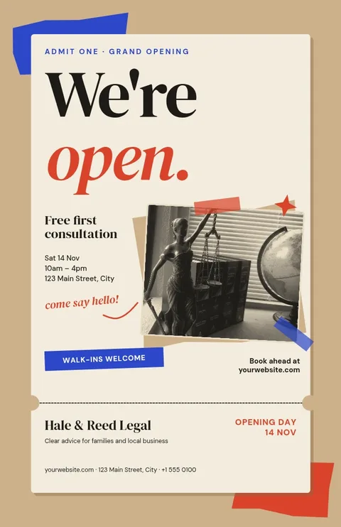 Open House Ticket Collage – Poster template
