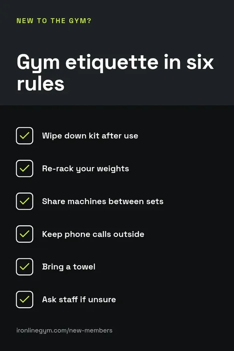 Gym etiquette checklist – Pinterest pin template