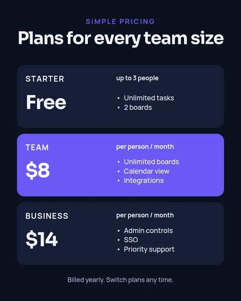 Pricing plans – Instagram post template
