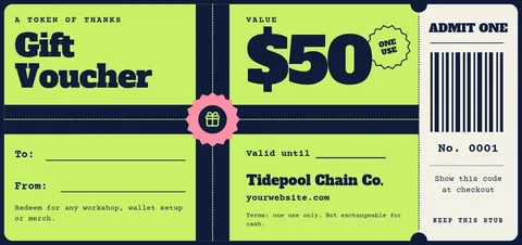 Ribbon Wrap Token Ticket – Gift voucher template