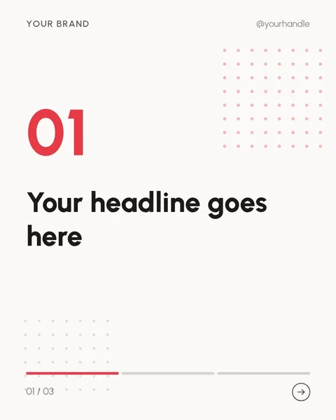 Signal Red – Instagram carousel template, 3 pages