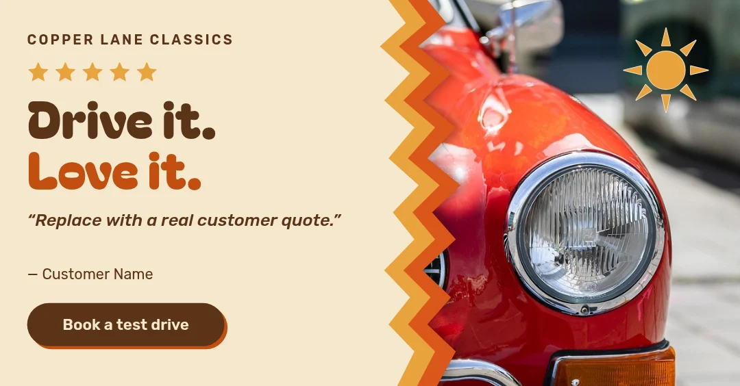 Torn Groove Test Drive Quote – LinkedIn post template
