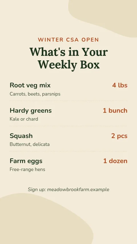 CSA Winter Box Sign-Up – Instagram story template