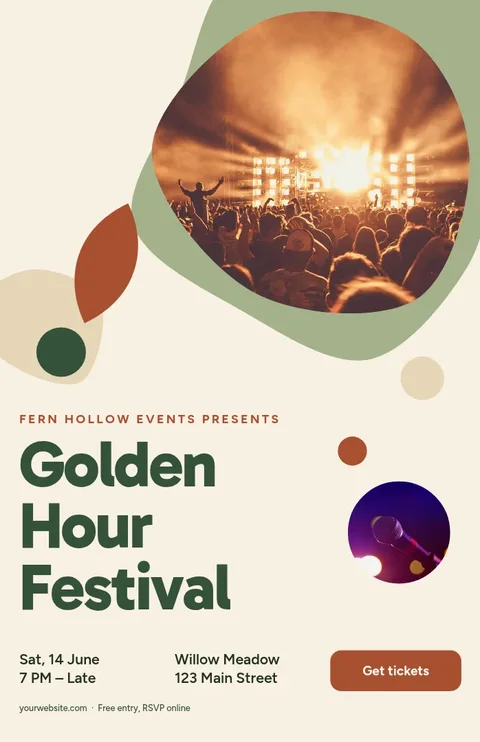 Golden Hour Blob Festival – Poster template