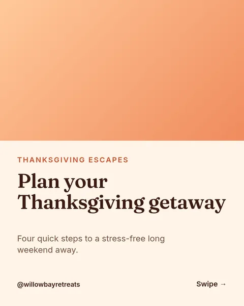 Thanksgiving Getaway Planner – Instagram carousel template, 6 pages