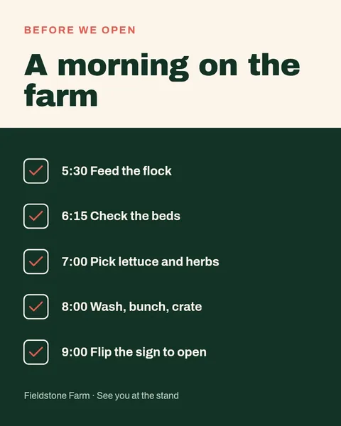 Dawn Chores Checklist – Instagram post template