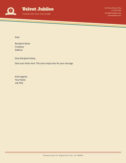 Red Diagonal Jubilee Letterhead – Letterhead template