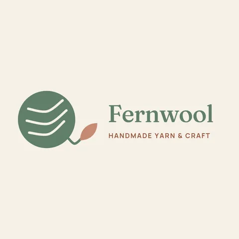 Fernwool Yarn Leaf Lockup – Logo template