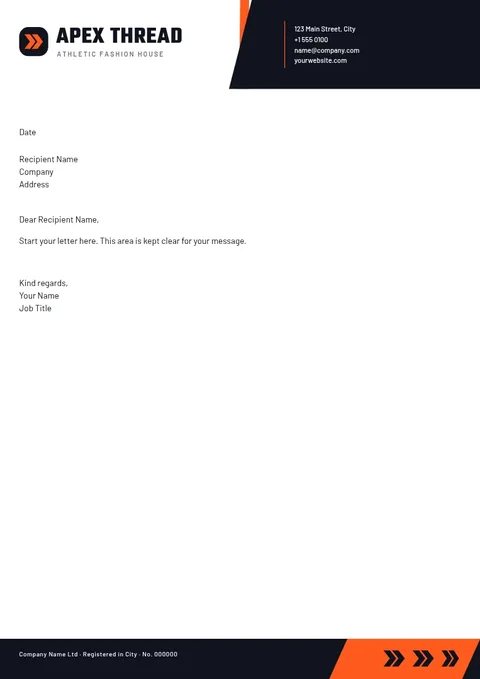 Apex Slant Fashion Letterhead – Letterhead template